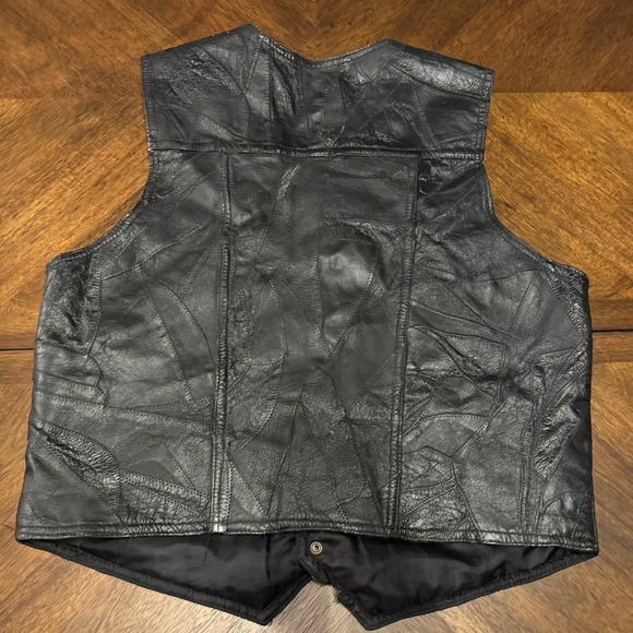 Italian Stone Design Genuine Leather Patchwork Vest Black Menswear Gents‎ |P1 - Picture 2 of 6